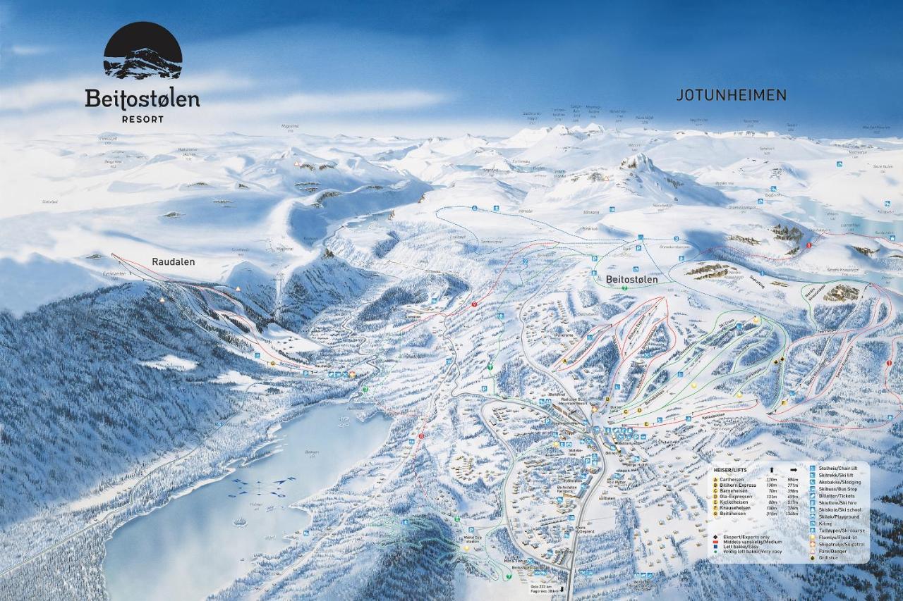 Leilighet Beitostolen Sentrum, Terrasse Og Innendors Parkering Luaran gambar
